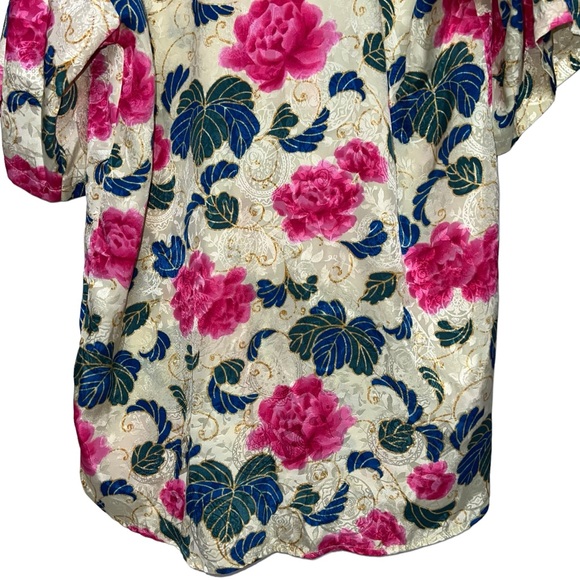 VTG Gold Label Victoria's Secret Floral Satin Nightgown Sleep Shirt Petite Small - Picture 7 of 11